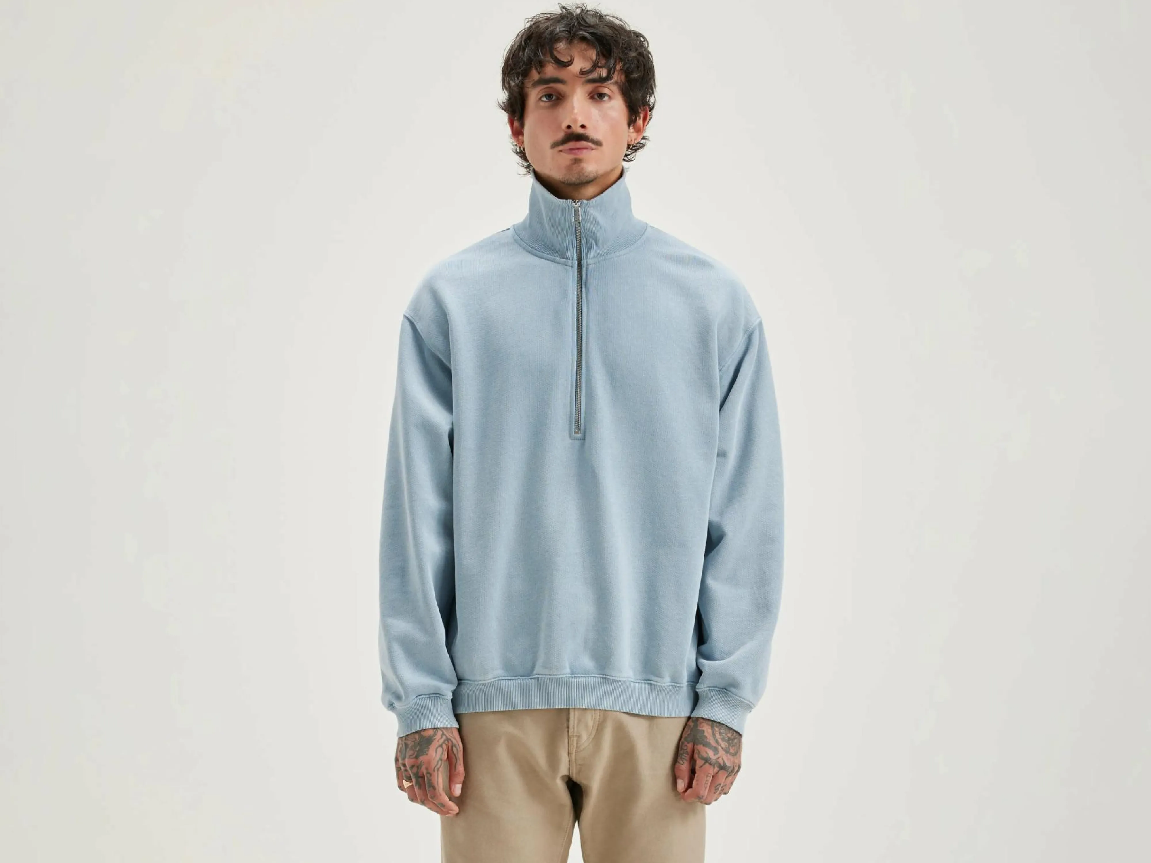 Fashion Bellerose Fabro Sweatshirt Met Rits Chambray