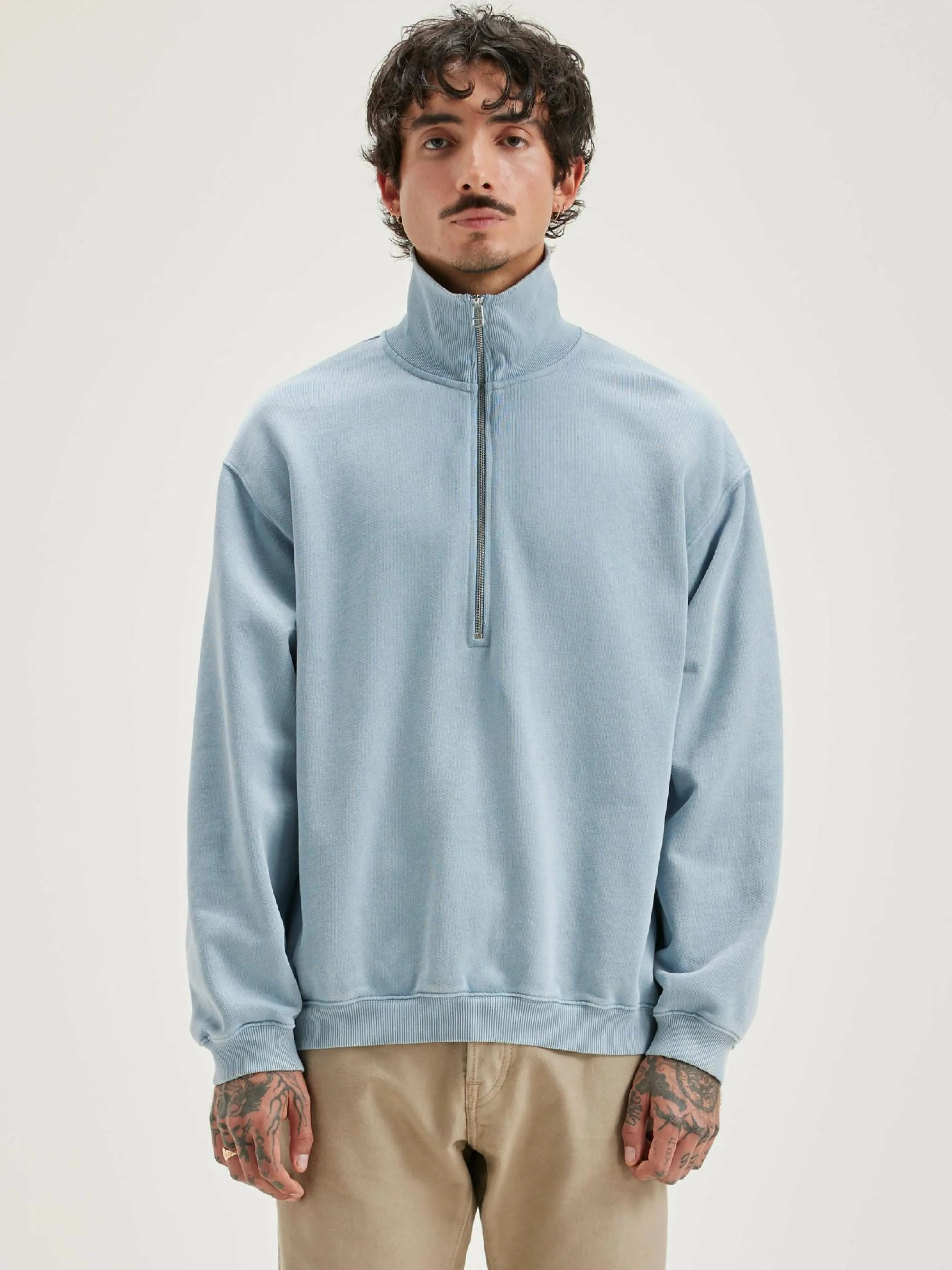 Fashion Bellerose Fabro Sweatshirt Met Rits Chambray