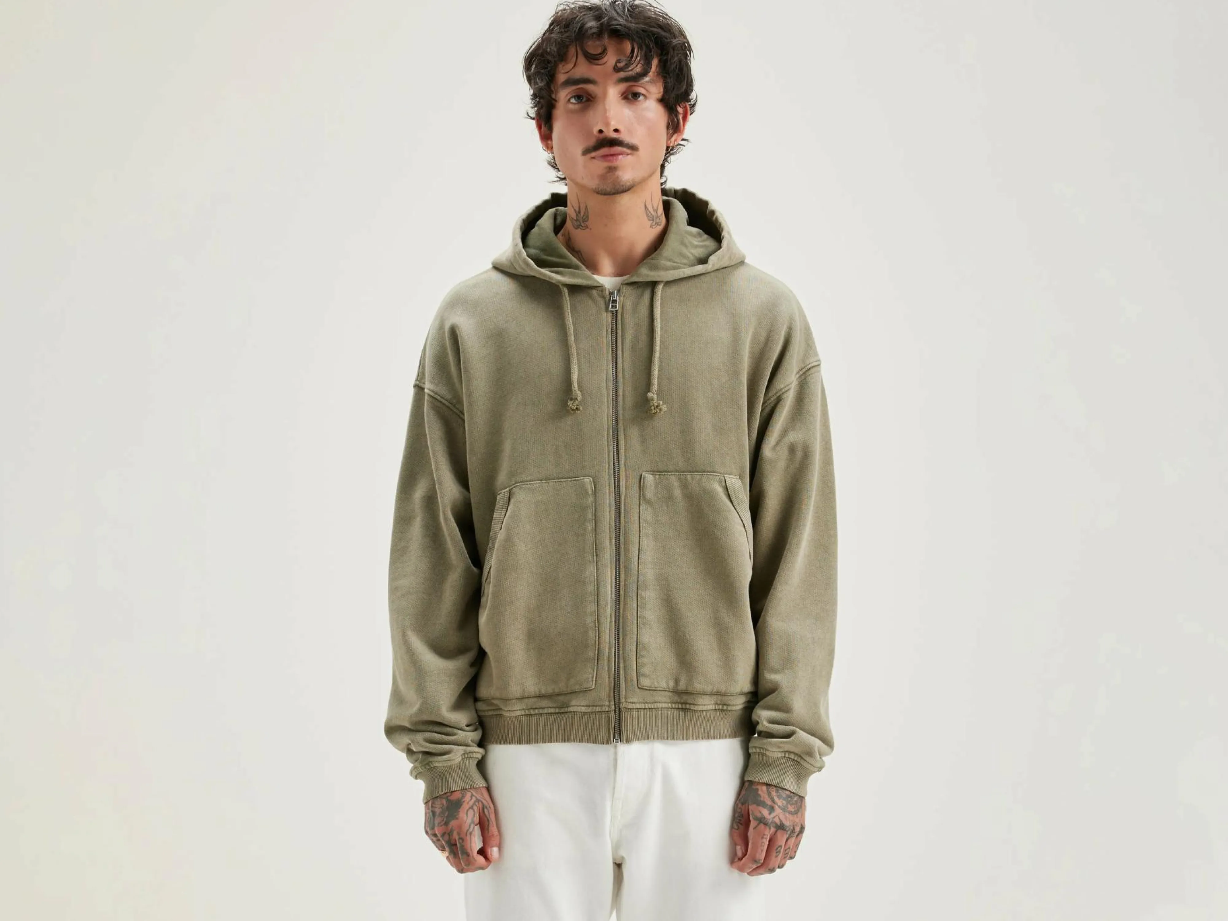 Fashion Bellerose Falkon Hoodie Met Rits Military