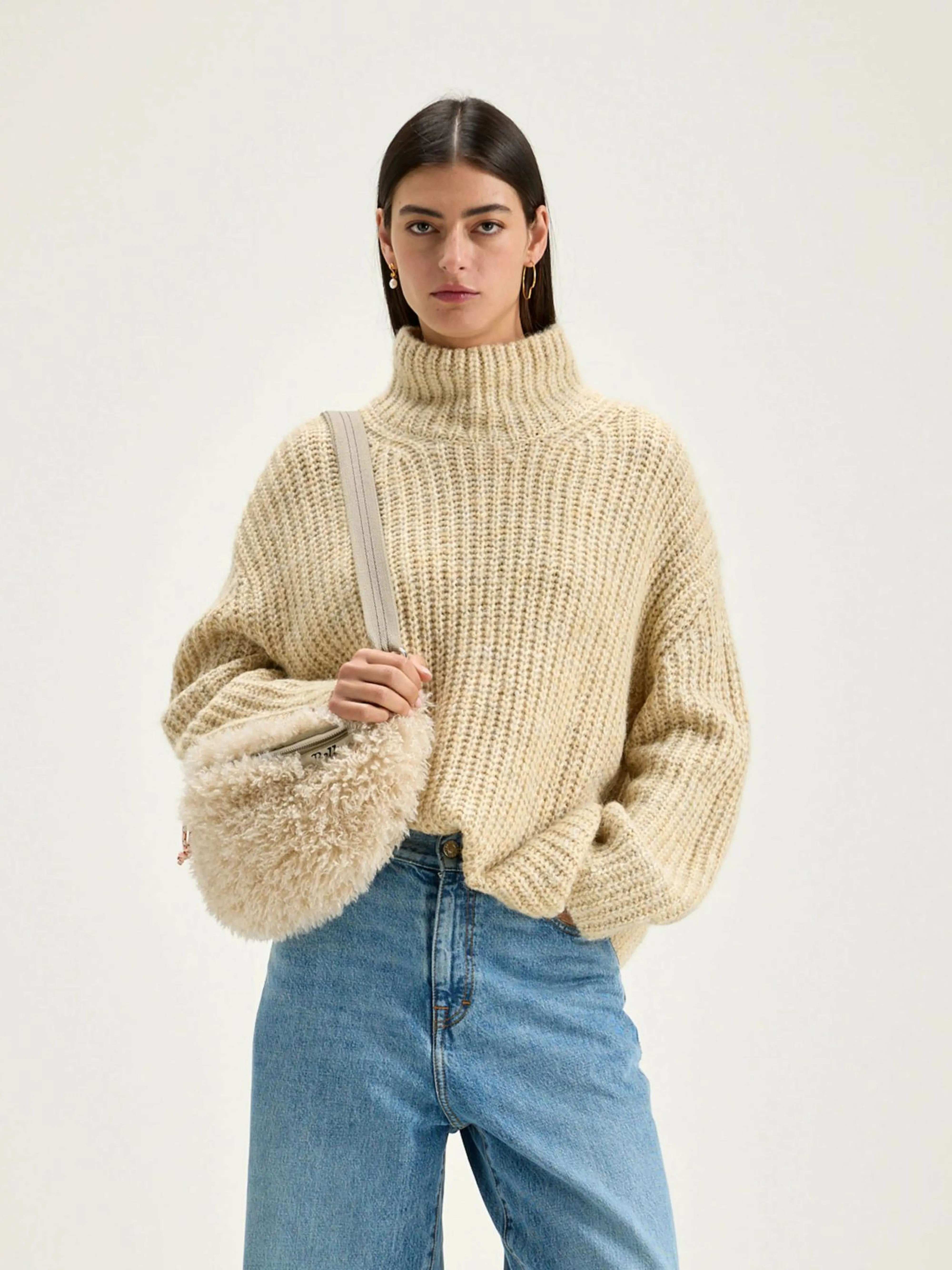 Best Sale Bellerose Gap Trechterhals Trui Oatmeal