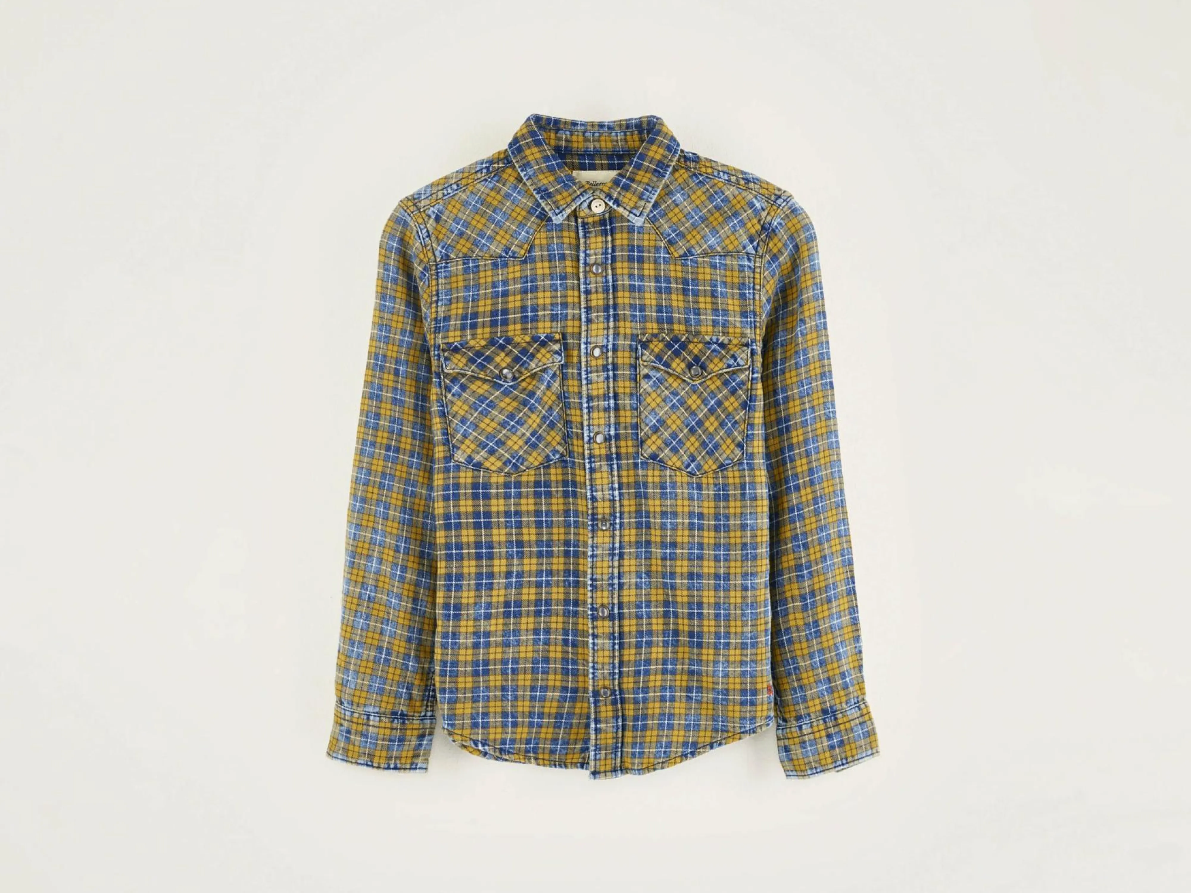 Store Bellerose Peio Geruit Hemd Cornflakes / Myosotis