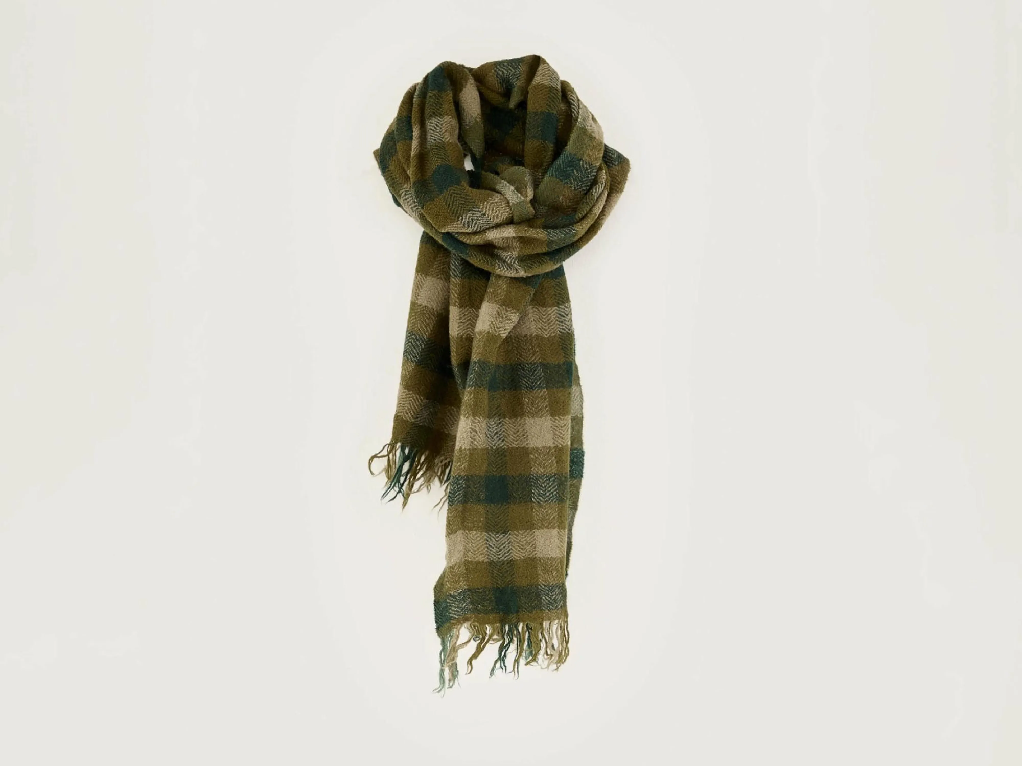 Discount Bellerose Sidy Geruit Sjaal Military / Scarabee