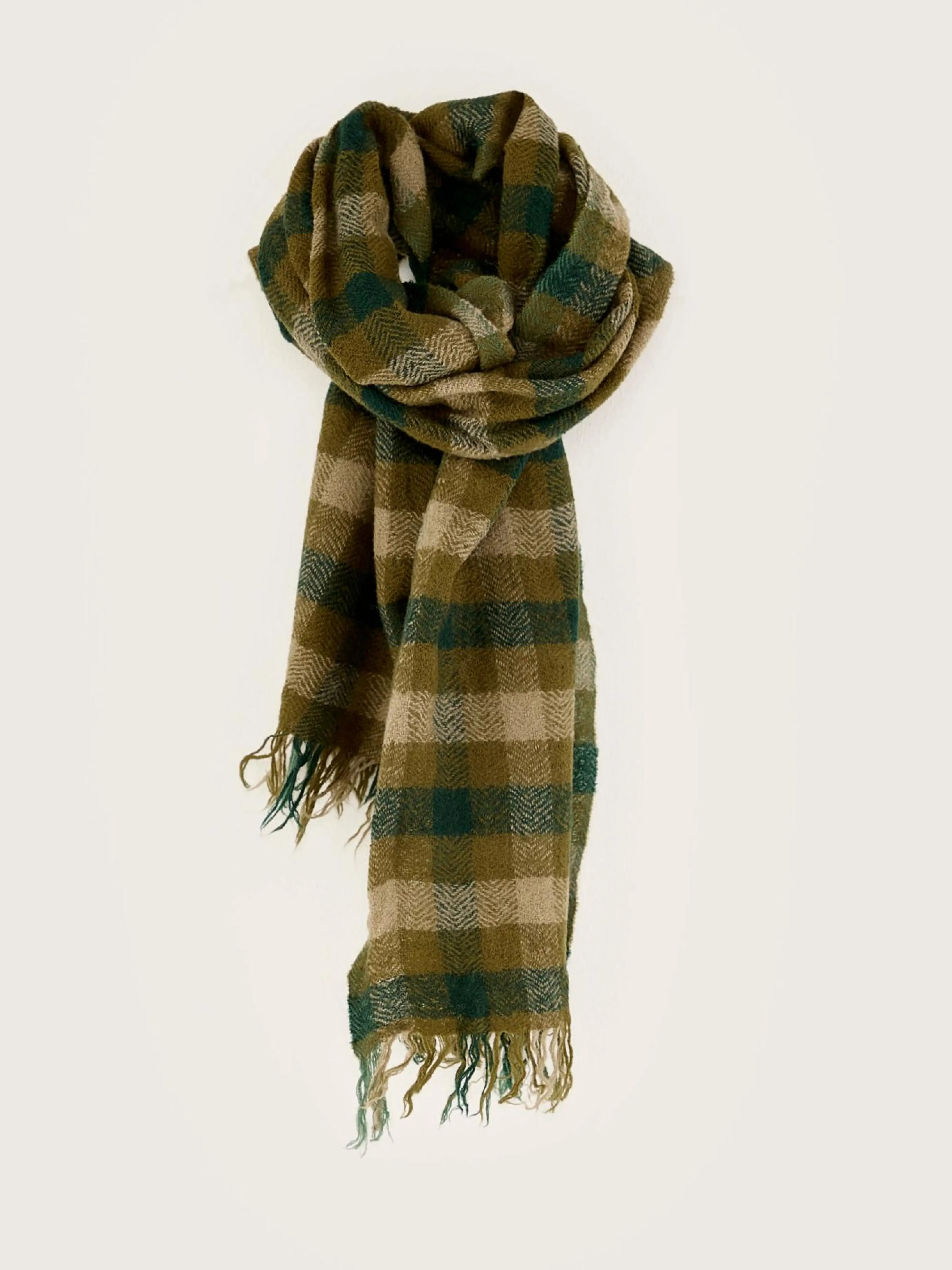 Discount Bellerose Sidy Geruit Sjaal Military / Scarabee